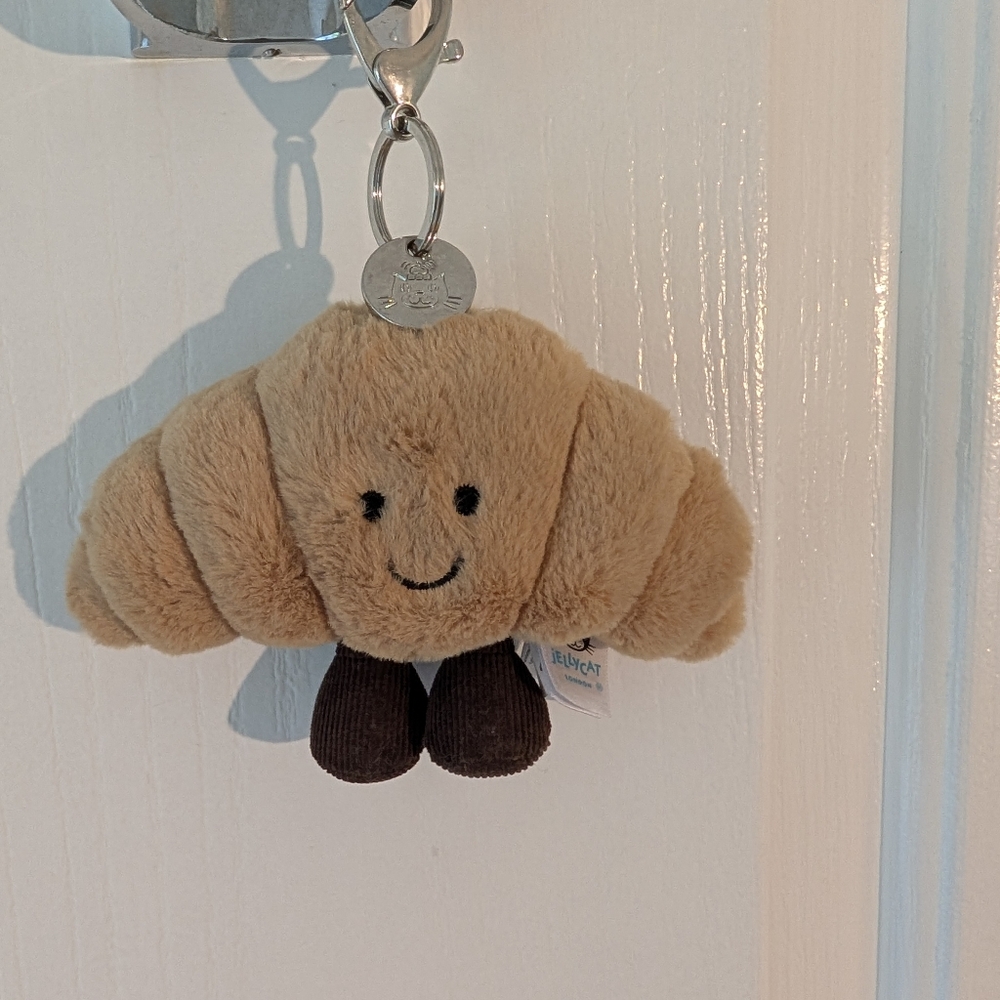 Jelly Cat Croissant Plush Keychain